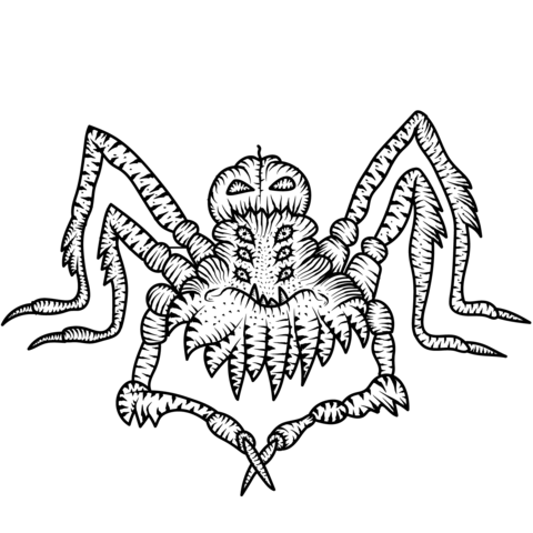 Scary Spider Coloring Page